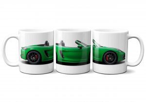 Porsche 718 GTS 4 Boxster car mug in Viper Green