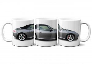 Porsche 911 996 Carrera 4 Cabriolet Mk2 car mug in seal grey