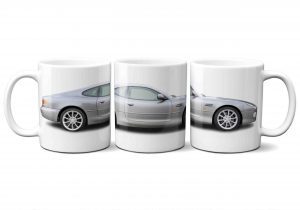 Aston Martin DB7 Vantage car mug in silver grey