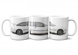 Ford Sierra Cosworth RS car mug in white