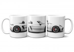 Porsche 718 Boxster Spider car mug  in white