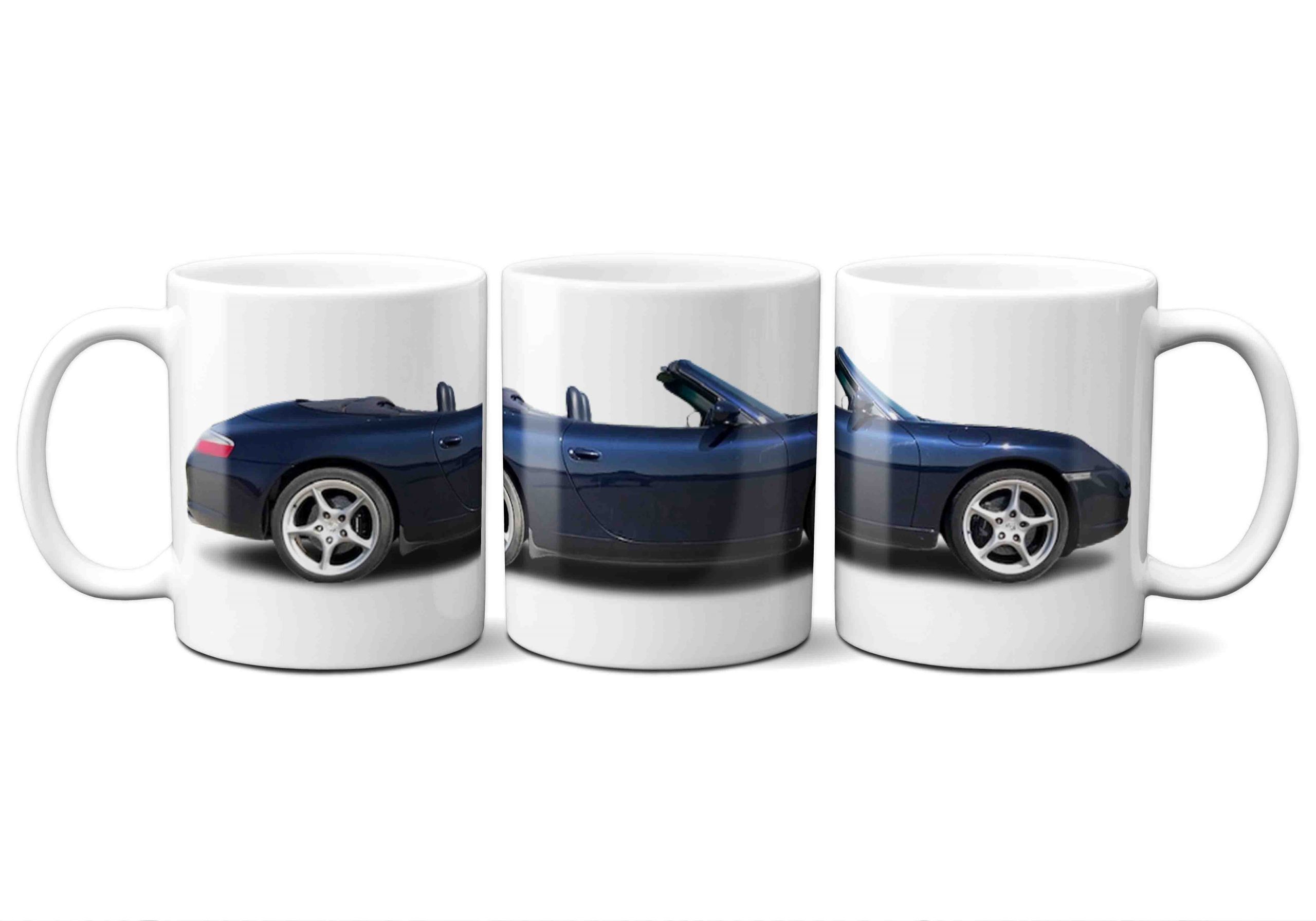 Porsche 911 996 Carrera 2 Cabriolet Mk2 car Mug in Lapis Blue