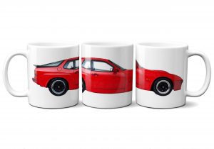 Porsche 924 GT car mug Guards Red