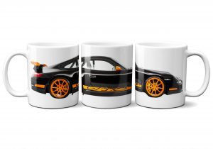 Porsche Mug Porsche 911 997 GT3RS Black and Orange